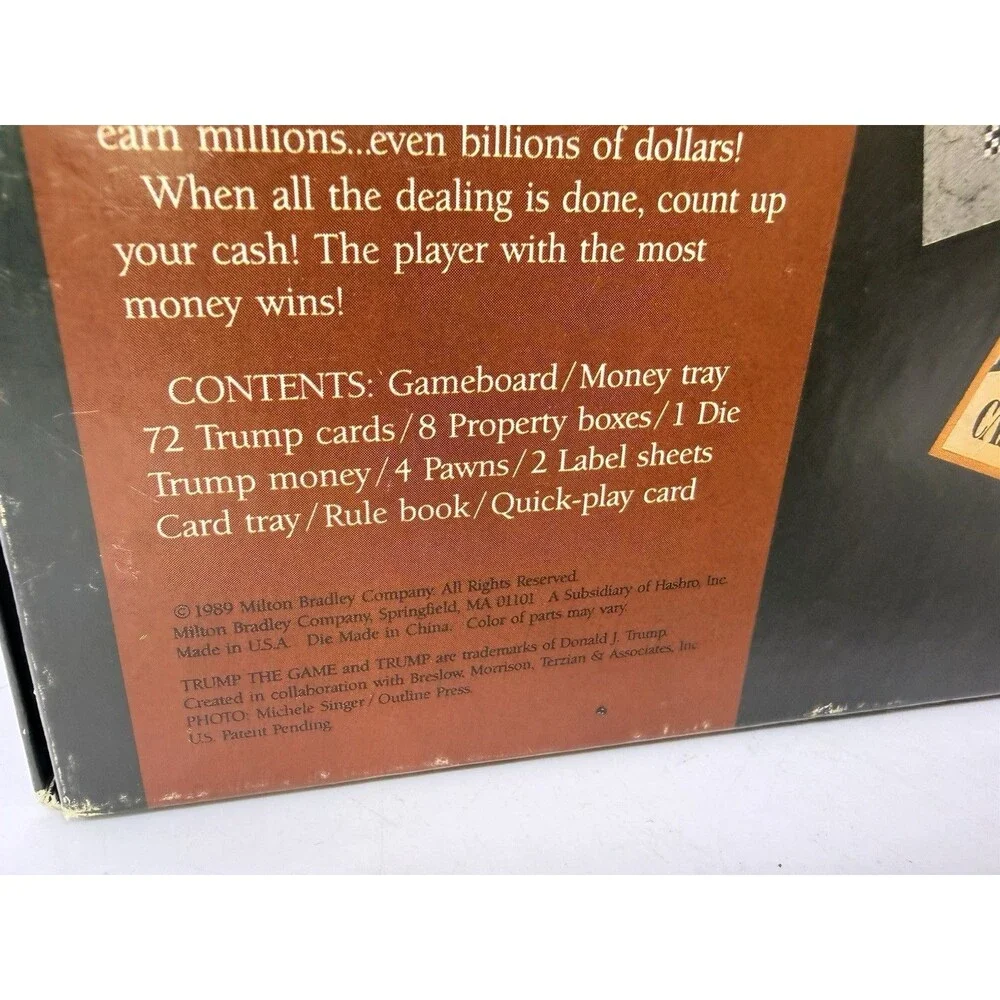 Vintage 1989 Milton Bradley TRUMP The Game Property Real Estate : Complete